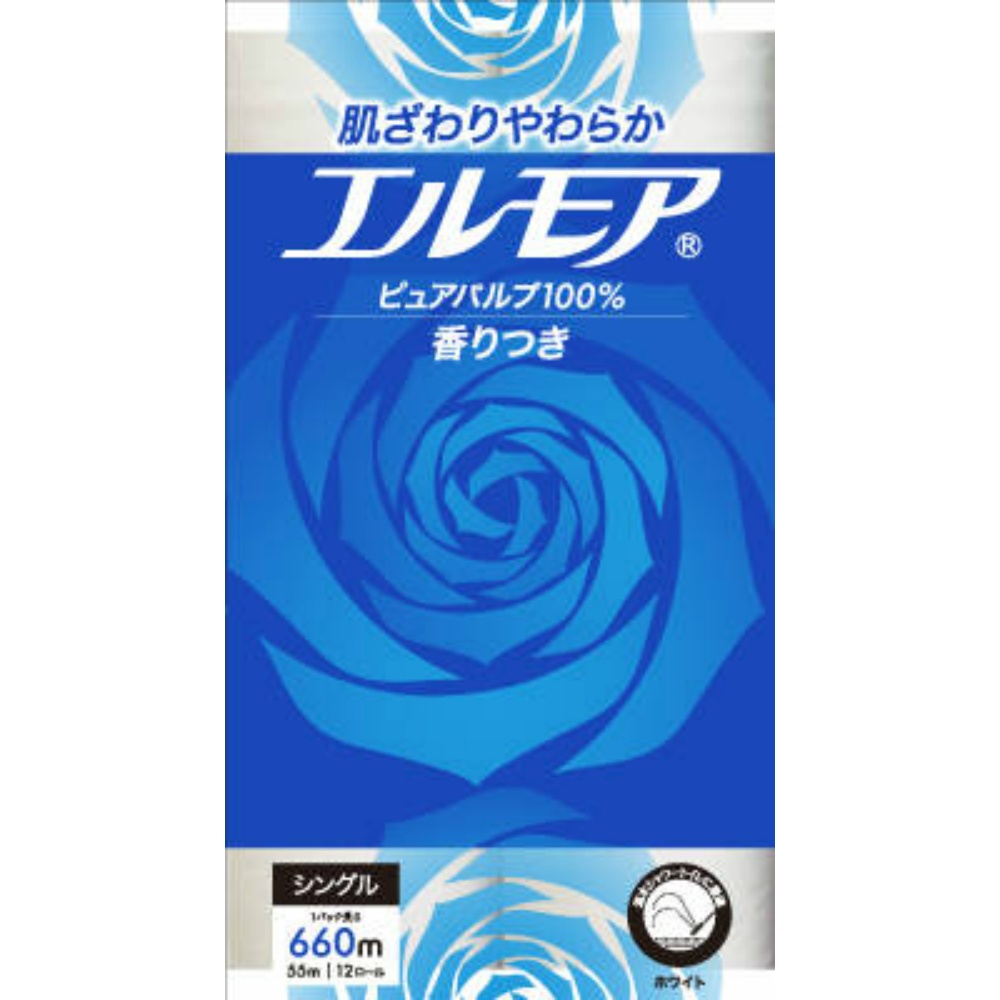 カミ商事 純正品 エルモア １２ロール シングル ５５Ｍ 花の香り 4971633162976