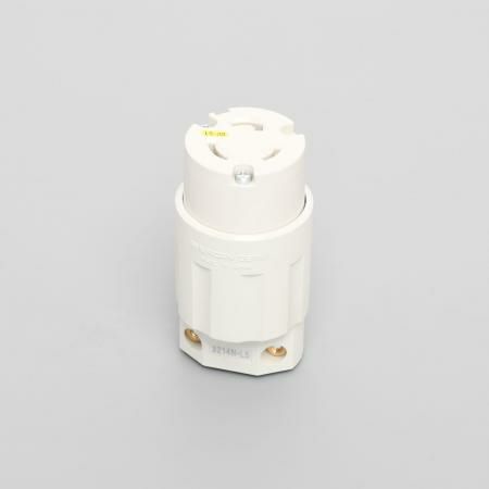 3214N-L5-IV アメリカン電機 コードコネクタボディ ナイロンカバー 白 接地形2P 20A 125V ＜引掛形 NEMA規格 L5-20＞