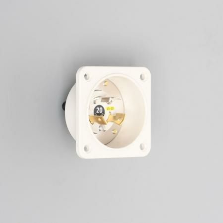 3215N-L5 アメリカン電機 フランジインレット ナイロンケース 接地形2P 20A 125V ＜引掛形 NEMA規格 L5-20＞