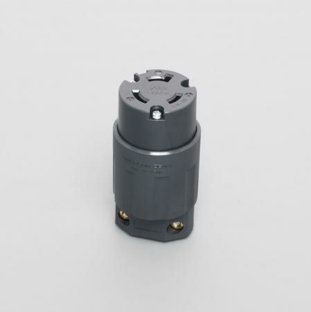 3244N-L8 アメリカン電機  コードコネクタボディ ナイロンカバー 接地形2P 20A 480V ＜引掛形 NEMA規格 L8-20＞