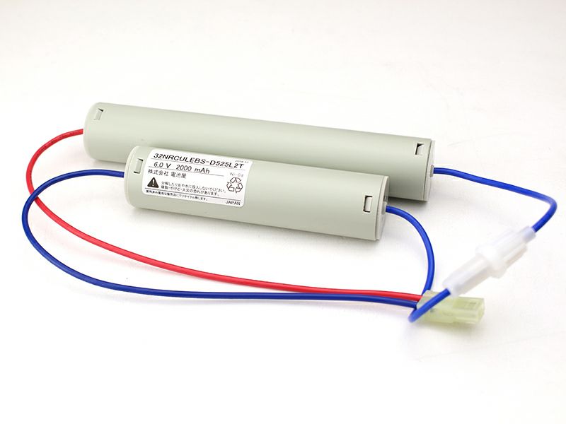 3.2NR-CU-LEB相当品 (同等品) 非常灯器具用交換電池  6.0V2000mAh＜年度シール付き＞ コネクター付きそのまま取付できます。