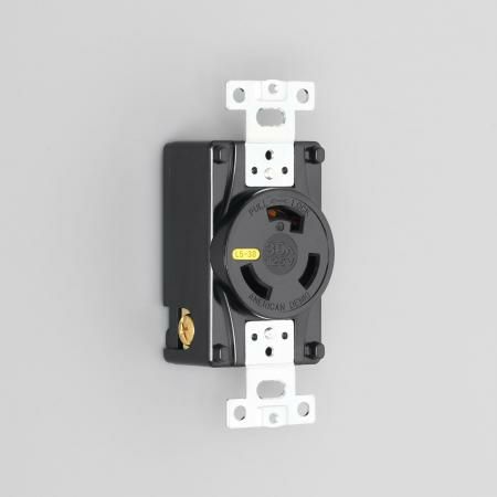 3310-L5 アメリカン電機 埋込コンセント 黒  接地形2P 30A 125V ＜引掛形 NEMA規格 L5-30＞