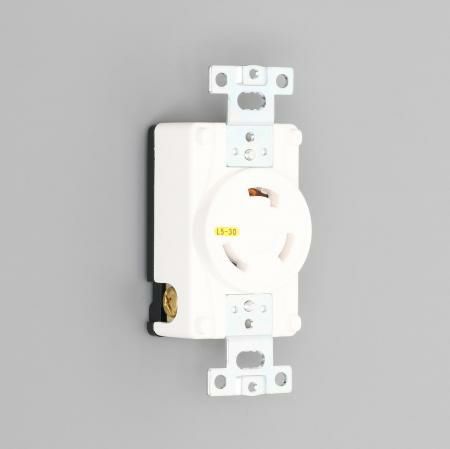 3310-L5-IV アメリカン電機 埋込コンセント 白 接地形2P 30A 125V ＜引掛形 NEMA規格 L5-30＞