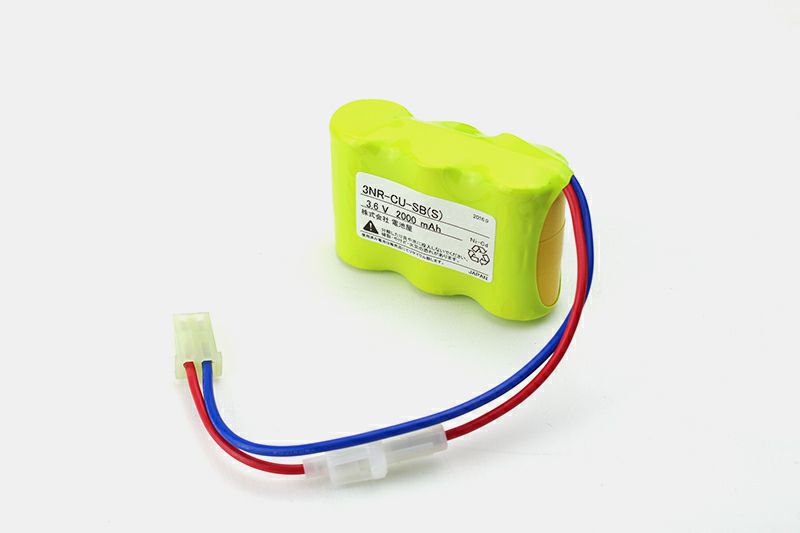 3NR-CU-SB相当品 誘導灯・非常灯用交換電池 3.6V2000mAh ＜3NR-CX-SB相当品 (同等品)＞＜年度シール付き＞ コネクター付きそのまま取付できます。