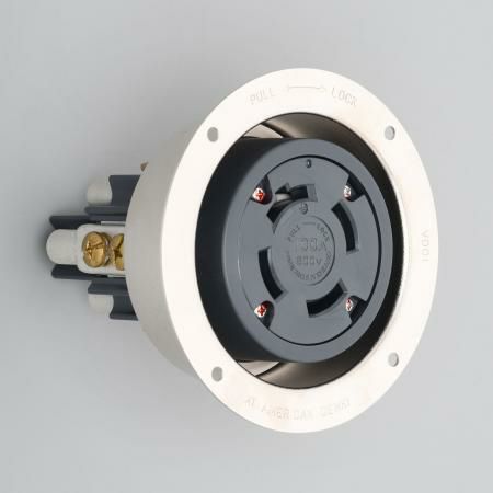 41066  アメリカン電機  引掛形 フランジコンセント 接地3P 100A 600V