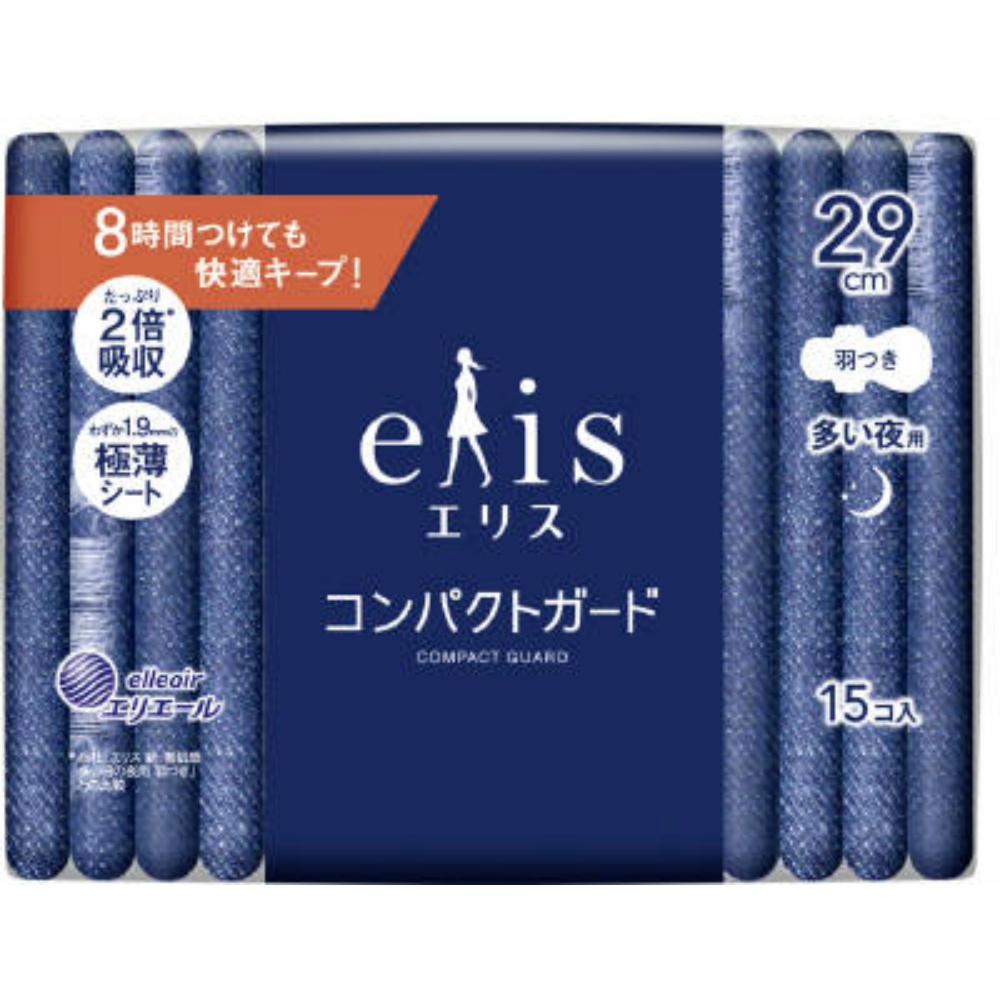 大王製紙 純正部品 エリスコンパクトガード（多い夜用）２９０羽つき１５枚
