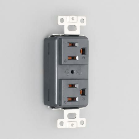 7110GHD-BK アメリカン電機 複式横型埋込コンセント 黒 接地形2P 15A 125V ＜平刃形 NEMA規格 5-15＞