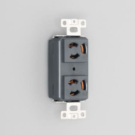 7110GHDZ-BK  アメリカン電機  抜止形 複式横型埋込コンセント 黒 接地2P 15A 125V
