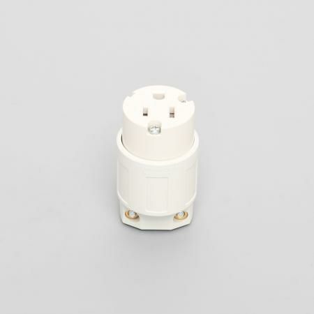 7114GN-IV アメリカン電機 コードコネクタボディ （ナイロンカバー） 白 接地形2P 15A 125V ＜平刃形 NEMA規格 5-15＞