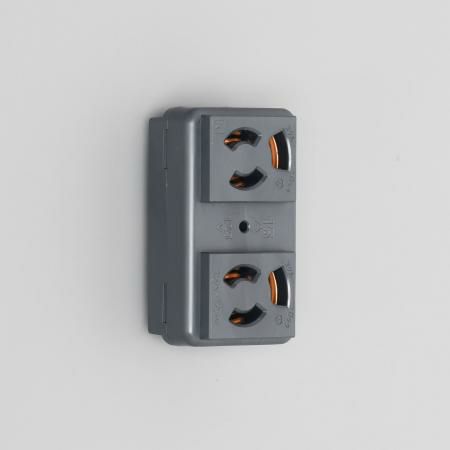 7117GHDZ-BK アメリカン電機 抜止形 複式機器用アウトレット 黒接地２Ｐ １５Ａ１２５Ｖ
