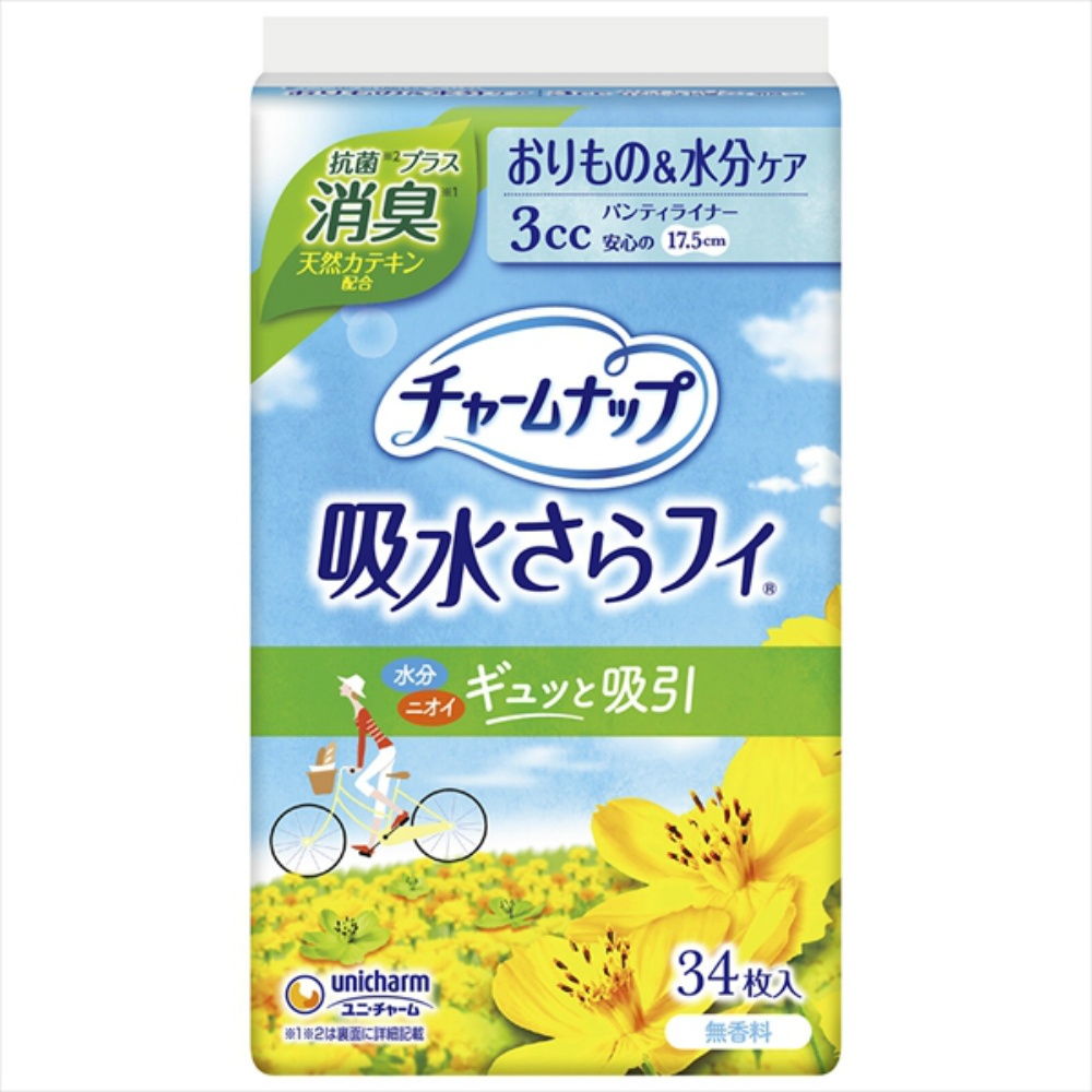 医薬部外品 純正品 チャームナさらフィパンティライナ－消臭34枚 4903111515783