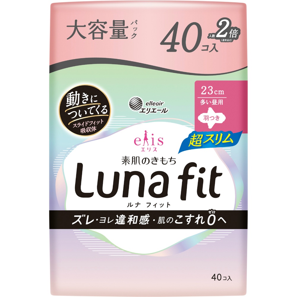 大王製紙 純正品 エリス素肌のきもちルナフィット超スリム（多い昼用）羽つき 4902011119275