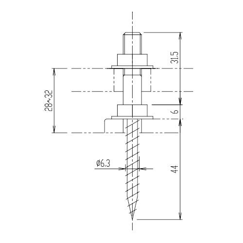 KF-30AN LIXIL・INAX 純正部品 床固定用木ネジ(2本1セット) トイレ部品 [KF-30AN]