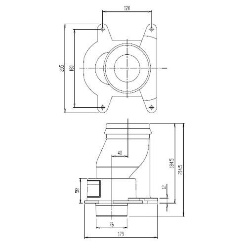 CF-CL10SG LIXIL・INAX 純正部品 排水ソケット(プレアスLS、排水芯200mm用) トイレ部品 [CF-CL10SG]