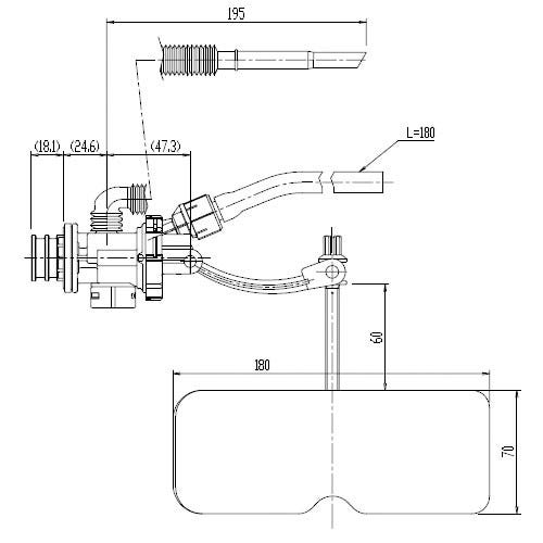 TF-4820B-20 LIXIL・INAX 純正部品 ボールタップ トイレ部品 [TF-4820B-20]