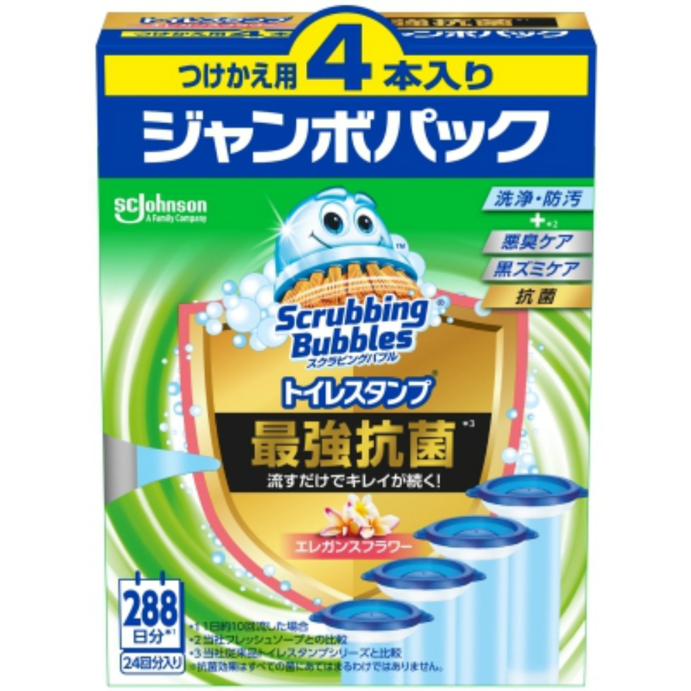 ジョンソン 純正品 スクラビングバブル トイレスタンプ最強抗菌 エレガンスフラワー替え４Ｐ 4901609016194