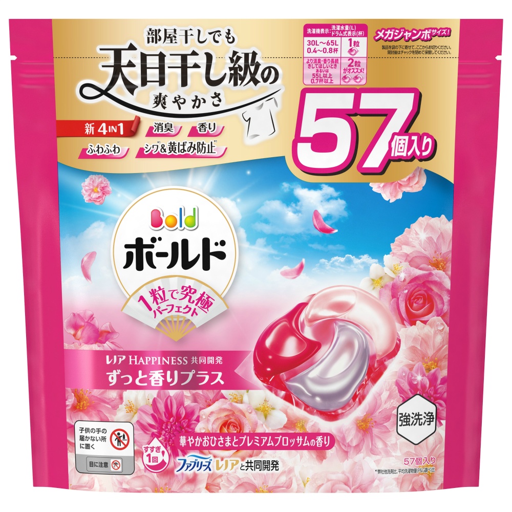 Ｐ＆Ｇ 純正品 ボールドジェルボール４Ｄ華やかプレミアムブロッサムの香りつめかえメガジャンボサイズ 4987176292636