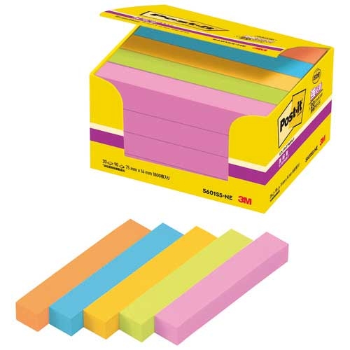 5601SS-NE スリーエム ジャパン Post-it強粘着75×14mm 5601SS-NE 5色 4549395526147 分類:のりつきメモ