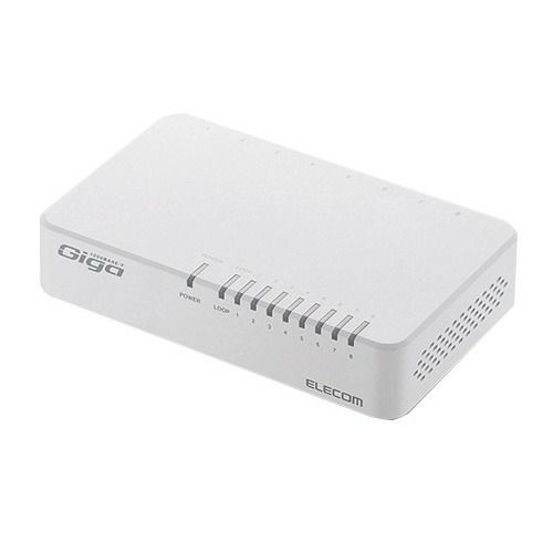 【中止品】EHC-G08PA-JW-K エレコム 1000BASE-T対応 スイッチングハブ 8ポート ホワイト