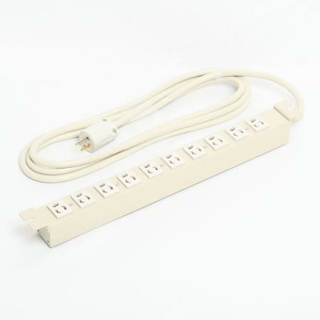 HKC0530  アメリカン電機  抜止形 コンセントバー10ケ口 1Uタイプ 接地2P 15A 125V