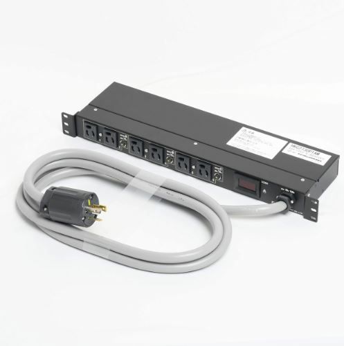 HKC2730PTAM アメリカン電機  平刃形 1Uコンセントバー 6ヶ口 デジタル電流計・ 15Aサーキット プロテクター付 接地形2P 30A 125V ＜引掛形 NEMA規格 L5-30＞
