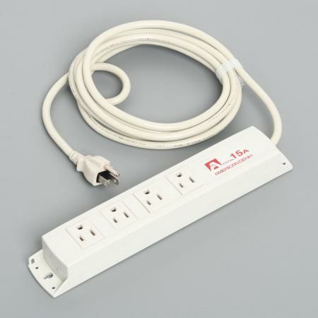 KC1034  アメリカン電機  平刃形 OAタップ4ケ口 コ-ドセット 接地2P 15A 125V