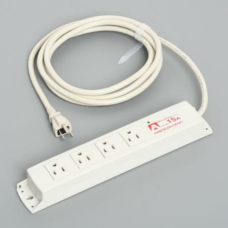 KC1034NF  アメリカン電機  平刃形 OAタップ4ケ口 コ-ドセット NF付 接地2P 15A 125V