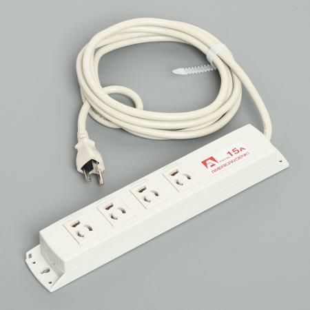 KC1134  アメリカン電機  抜止形 OAタップ4ケ口 コ-ドセット 接地2P 15A 125V