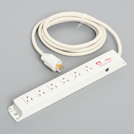KC1230PT  アメリカン電機  平刃形 OAタップ6ケ口 コ-ドセット プロテクター付 接地2P 15A 125V