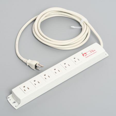 KC1234NF  アメリカン電機  平刃形 OAタップ6ケ口 コ-ドセット NF付 接地2P 15A 125V