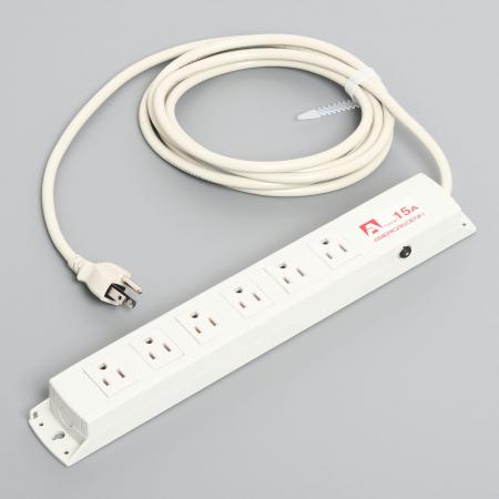KC1234PT  アメリカン電機  平刃形 OAタップ6ケ口 コ-ドセット プロテクター付 接地2P 15A 125V