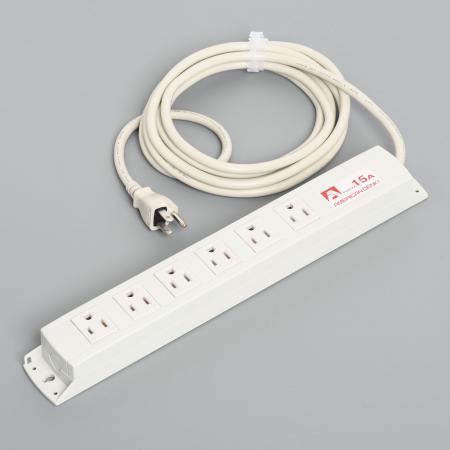 KC1234  アメリカン電機  平刃形 OAタップ6ケ口 コ-ドセット 接地2P 15A 125V