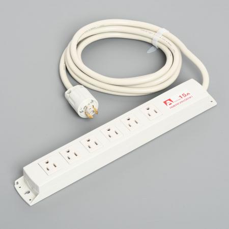 KC1235  アメリカン電機  平刃形 OAタップ6ケ口 コ-ドセット 接地2P 15A 125V