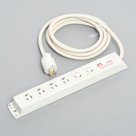 KC1240  アメリカン電機  コンビ OAタップ6ケ口 コ-ドセット 接地2P 15A 125V