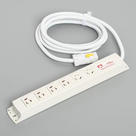 KC1246  アメリカン電機  コンビ OAタップ6ケ口 コ-ドセット 接地2P 15A 125V