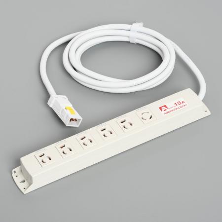 KC1286  アメリカン電機  コンビ OAタップ6ケ口 コ-ドセット 接地2P 15A 125V