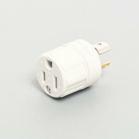 KD0011 アメリカン電機 アダプター 引掛形→平刃形 白 接地形2P 15A 125V