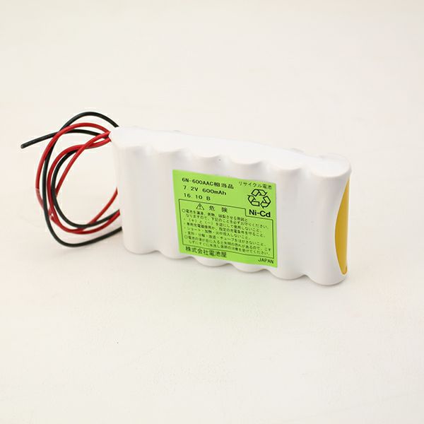 6N-600AAC相当品 SANYO Cadnica製相当品 組電池製作バッテリー 7.2V600mAh MAX EC-310C チェックライター 等用 S型 リード線のみ 【D607SAACX】