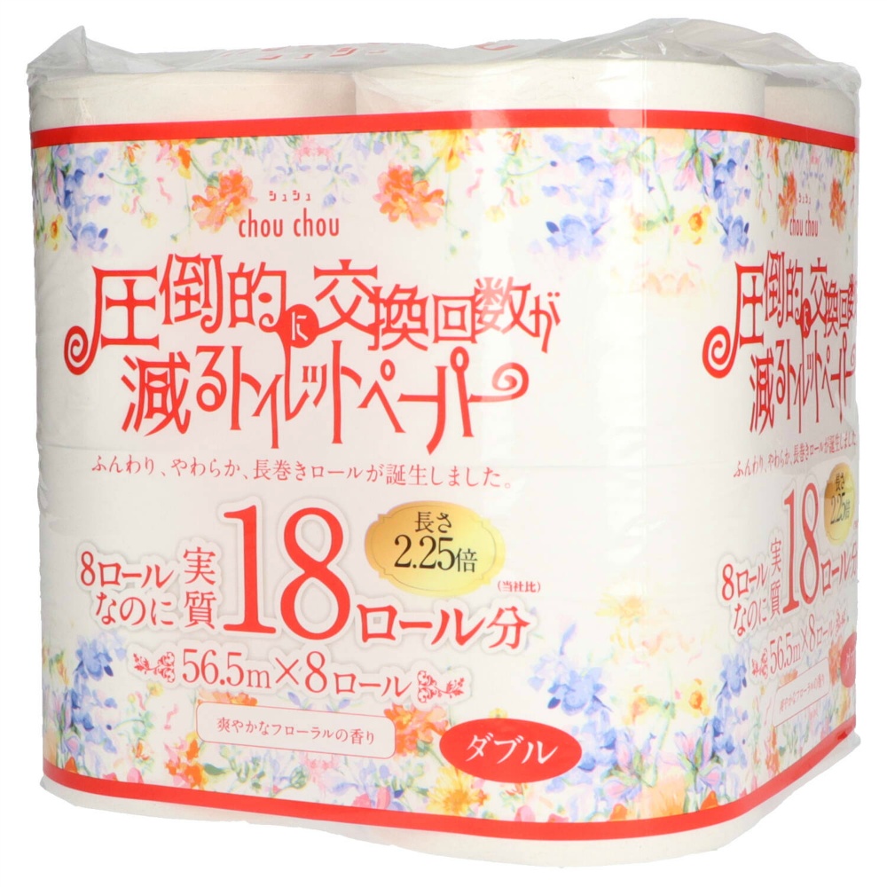 泉製紙 純正品 圧倒的に交換回数が減るトイレットペーパーシュシュ８ロールダブル２．２５倍巻き 4970123097101