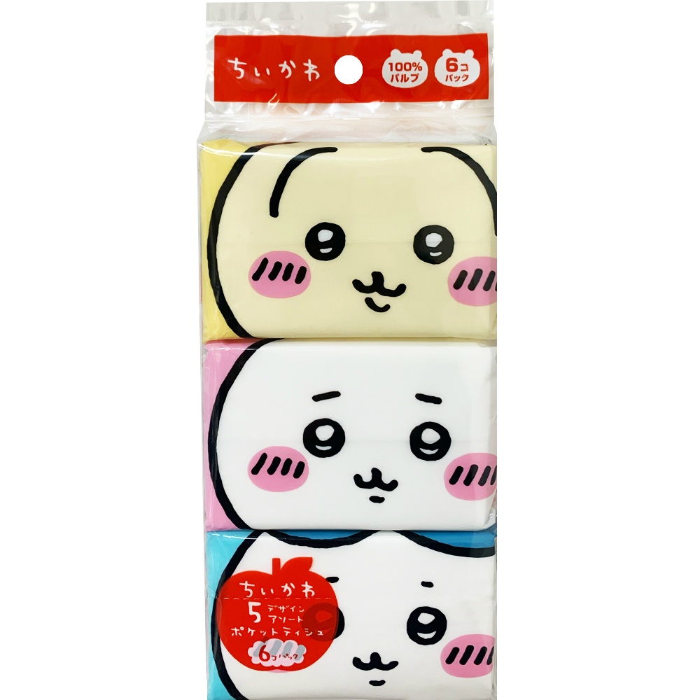河野製紙 純正品 ちいかわミニポケットティシュ６個パック 4901451164432