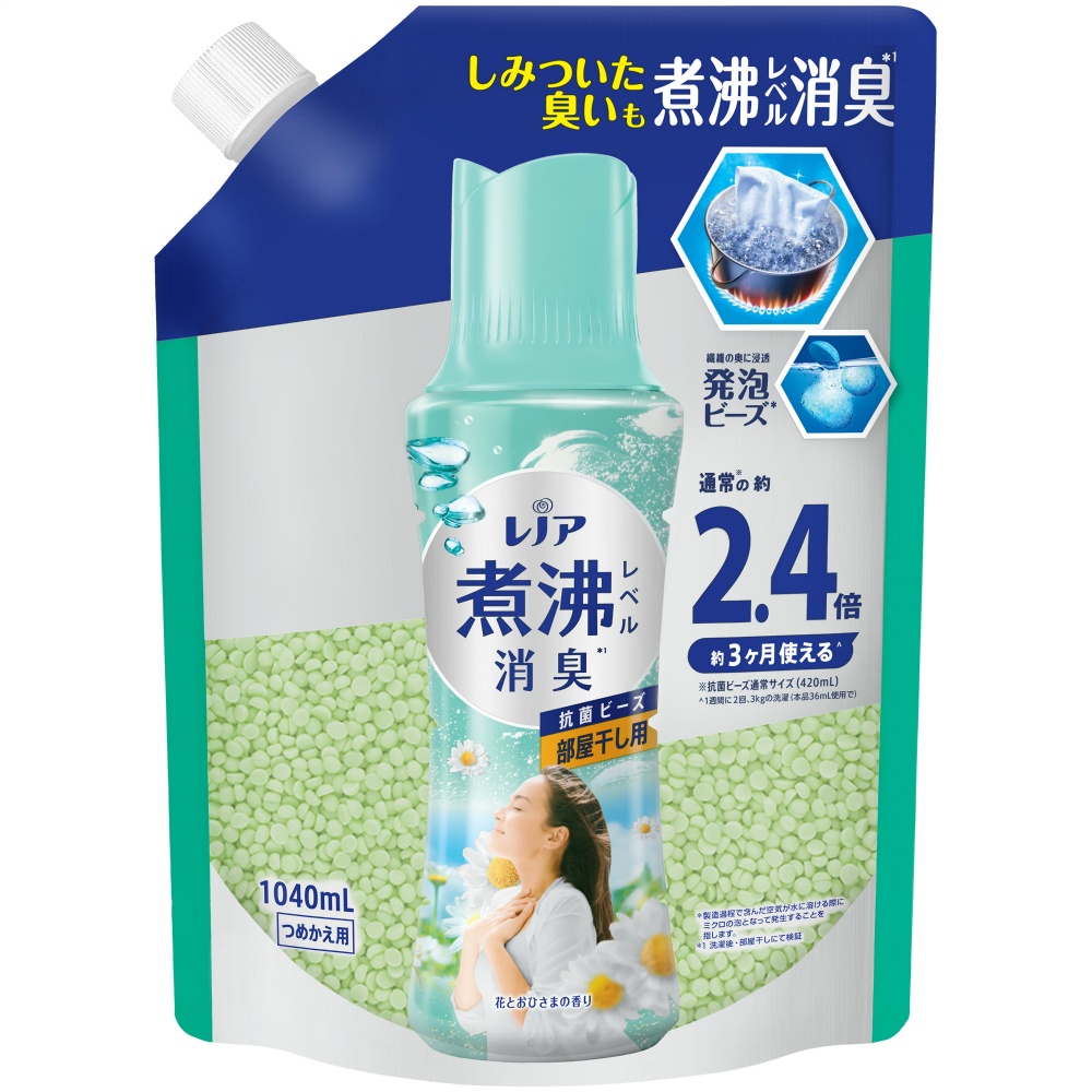 Ｐ＆Ｇ 純正品 レノア煮沸レベル消臭抗菌ビーズ部屋干し 花とおひさまの香りつめかえ用特大 4987176243997