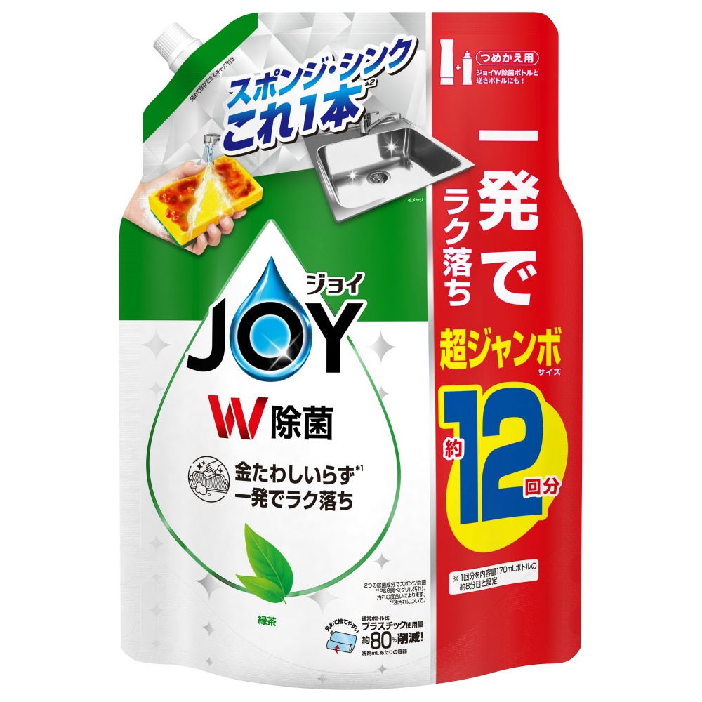 Ｐ＆Ｇ 純正品 除菌ジョイコンパクト緑茶の香り詰替超ジャンボサイズ 4987176290052