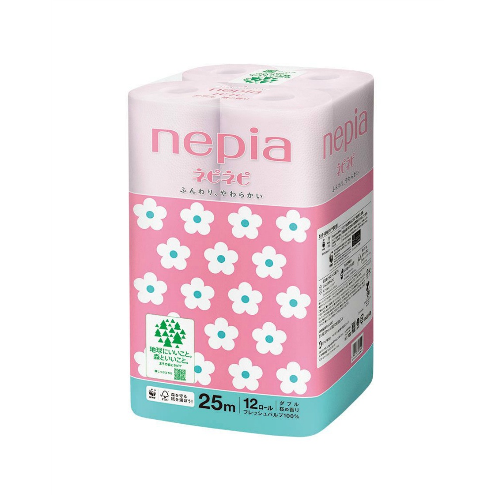 王子ネピア 純正品 ネピアネピネピトイレットロール１２ロールダブル桜２５ｍ 4901121274683