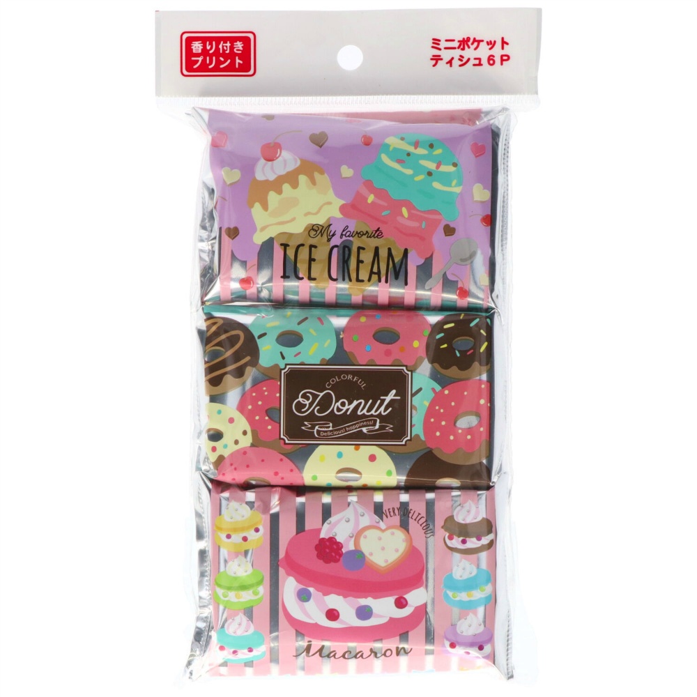 ダイレイ 純正品 スイーツパッケージ ポケットティッシュ ６個パック 4901988327218