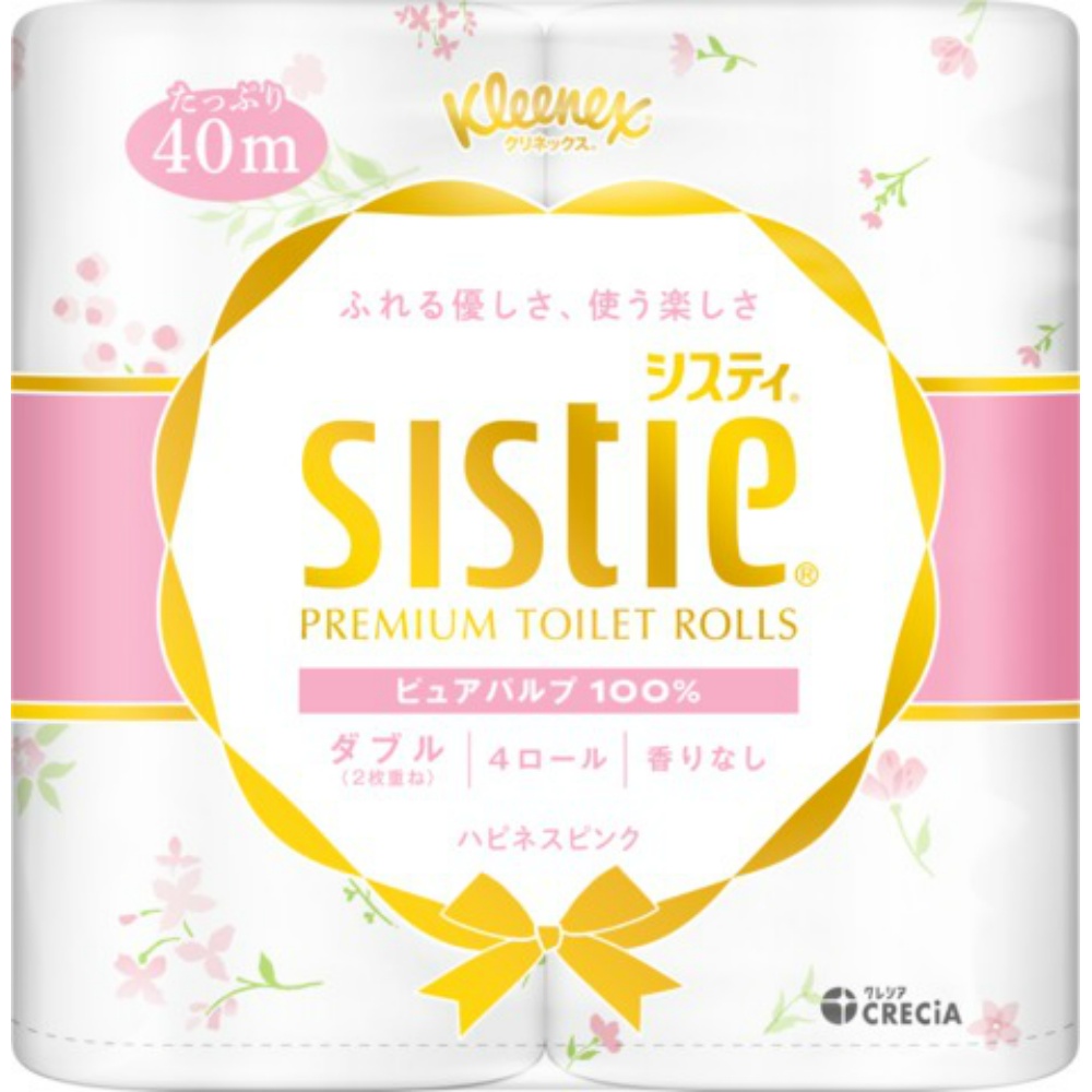 日本製紙クレシア 純正品 クリネックス システィ ４ロール（ダブル）＜ハピネスピンク＞ 4901750251178