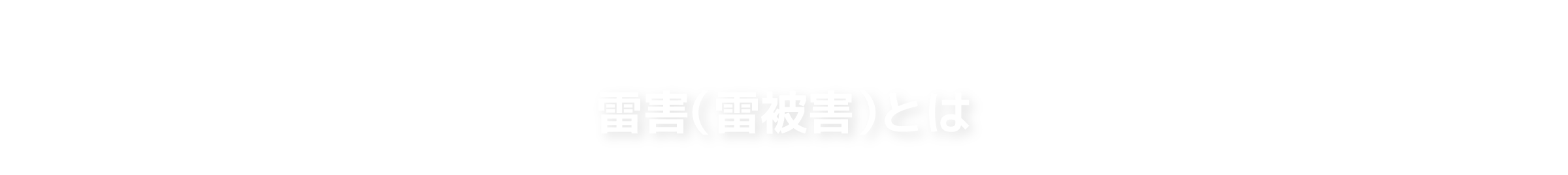 雷害（雷被害）とは